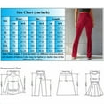 thumbnail image 3 of Kureaily Womens Casual Solid Color High Waist Ribbed Flare Long Pants Comfy Elastic Slim Leg Trousers Women's Casual Trousers, 3 of 4