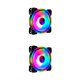 thumbnail image 2 of Tholdsy DC 12V RGB Gaming Computer Case Desktop Cooler Fast Shockproof Fan Speed 4pin Fans Light PC Cooling Accessory Heatsink Colorful 2piezas, 2 of 6