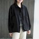 thumbnail image 4 of Chaquetas para mujer Ropa de estilo coreano Prendas de abrigo Sueltas de gran tamaño Cuello alto Camisa lisa Cárdigans Abrigos de manga larga Tops de mujer, 4 of 4