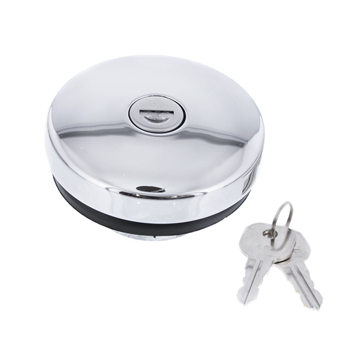 United Pacific S1301 Triple Chrome Vented Locking Gas Cap w/2 Keys for Various 1947-71 Chevy & Ford Vehicles, All Metal Cap – One Cap w/2 Keys