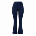 thumbnail image 5 of TGPMGRZ 28"/30"/32" Yoga Pants Women Wide Leg Yoga Pants with Pockets for Women Flare Leggings Bootcut Work Dress Pants #01 Navy Size XXL, 5 of 6