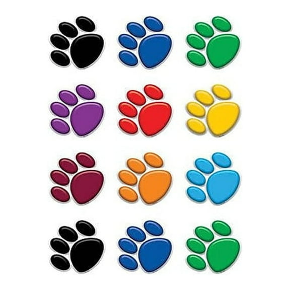 Colorful Paw Prints Mini Accents by Teacher Created Resources