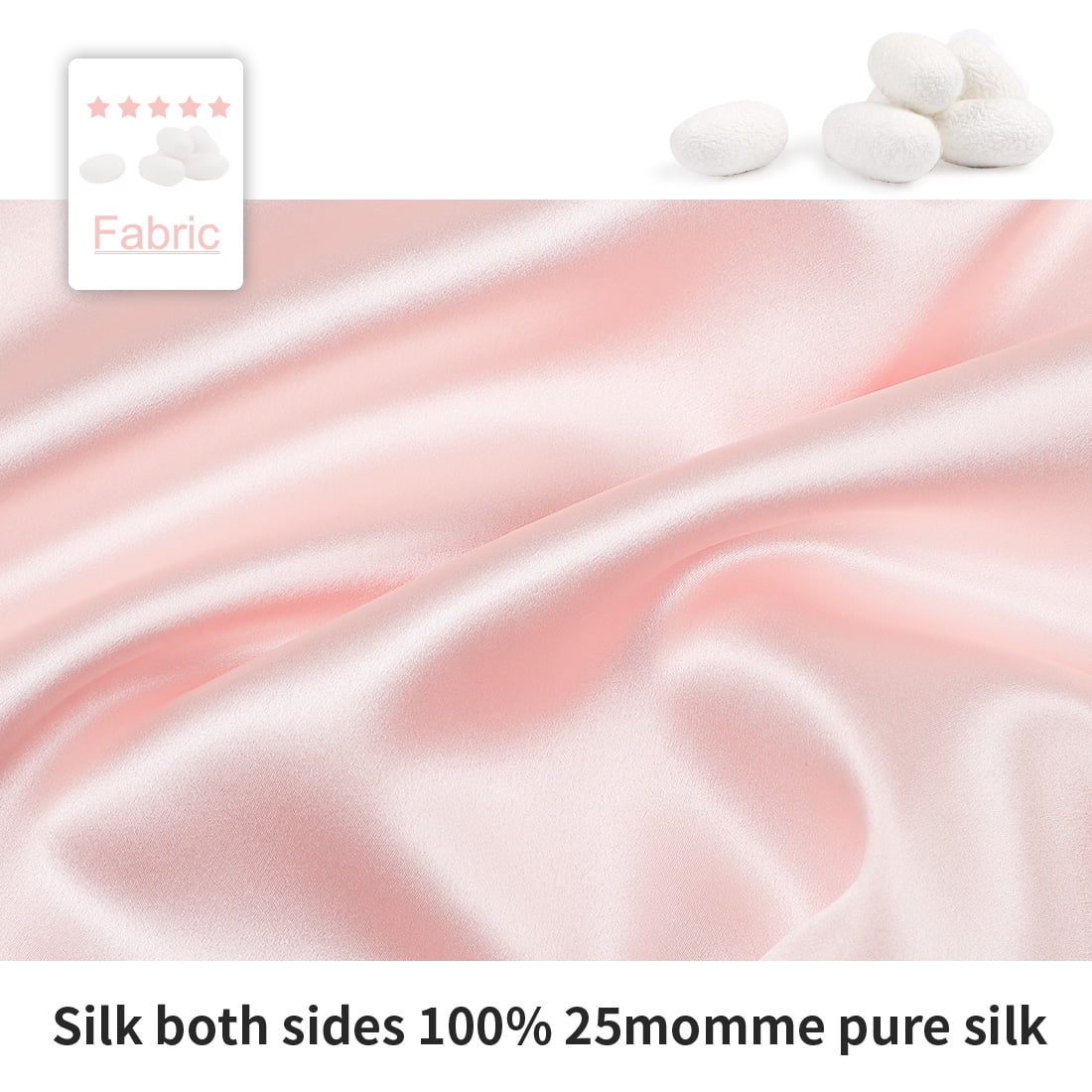 Unique Bargains 2-Pack 25 Momme Mulberry Silk Pillowcases, Standard, Pink