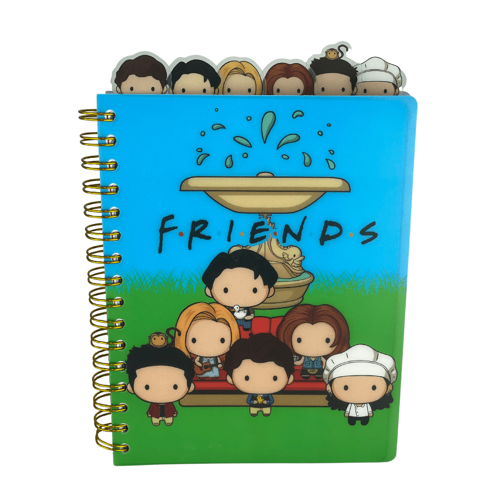 Friends Spiral Notebook Writing Journal with 6 Tab Dividers for Adults