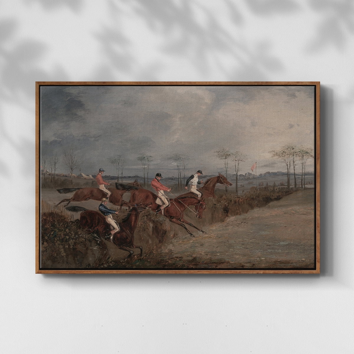 Vintage Animal Print-XXXI By Wexford Home Framed in Walnut Wood Gallery Wrapped Canvas 25 in. x 37 in.