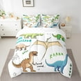 thumbnail image 2 of Dino Bedding 7PCS Full Size Comforter Sets Dinosaur Bedding Sets Cartoon Animal Bed in a Bag,1 Comforter,1 Flat Sheet,1 Fitted Sheet,2 Pillowcases,2 Throw Pillow Covers, 2 of 5