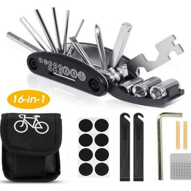 Bicycle Car Repair Tool Set 16 In 1 Multifunctional MTB Mountain Bike Car Tire Repair Tools Kit Professional Repair Kit Plug Set