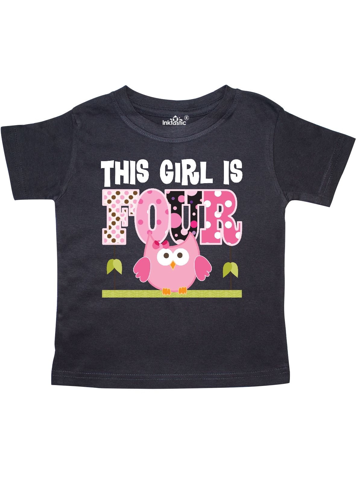 inktastic Pink Owl Toddler T-Shirt