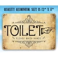 thumbnail image 5 of Metal Sign - Toilet Directional (Right) Sign - Durable Metal Sign - Use Indoor/Outdoor - Classic Style Establishment or Restaurant Washroom Sign and Decor (8" x 12"), 5 of 5