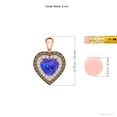 thumbnail image 3 of ANGARA Natural Tanzanite Heart Pendant with Coffee and White Diamond Halo in 14K Rose Gold for Women (Size-6mm) | December Birthstone, Anniversary, Jewelry Gift for Women | Natural Tanzanite Necklace, 3 of 7
