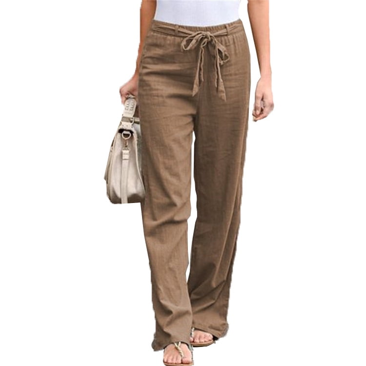 Elastic Waist Solid Color Cotton 