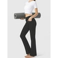 thumbnail image 4 of Funidos High-Waisted Yoga Bootcut Pants with Side Pocket Plus Size Stretchy Workout Leggings for Women Ultra-Comfort Support for Gym Running Yoga Sizes 0XL-5XL, 4 of 5