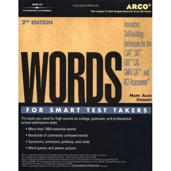 Pre-Owned Words for Smart Test Takers 2nd Edition (Academic Test Preparation Series) (Paperback) 0768907152 9780768907155
