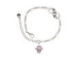 thumbnail image 2 of Delight Jewelry Silvertone Crystal Pink Spinner Silver-tone Paw Infinity Link Chain Bracelet, 6"+2" Extender, 2 of 3