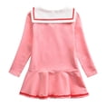 thumbnail image 5 of Kiijoy Girls Long Sleeve Polo Dress Casual School Uniform Short Dress, Sizes 2-8, 5 of 8