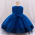 thumbnail image 2 of IDOPIP Toddler Baby Flower Girl Dress Sequin Bowknot Tulle Ruffle Tutu Party Dress 6M-3T Pageant Wedding Guest Pageant Dress Baby Birthday Princess Communion Formal Ball Gown, 2 of 8