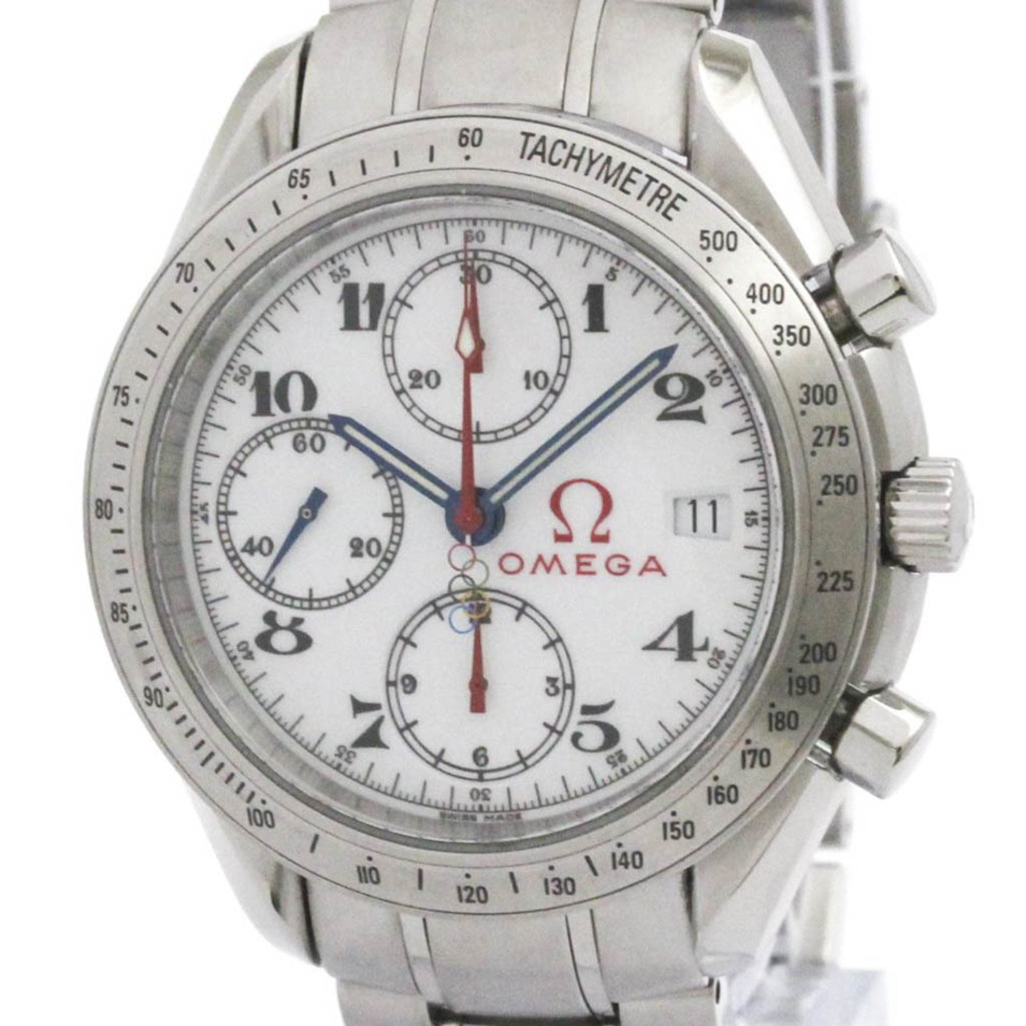 Pre-Owned OMEGA Speedmaster Olympic Steel Watch 323.10.40.40.04.001 Polished (Good)