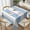 Summer Beach Stripes, variant on Square Table Cloth, Ocean Blue Stripes Tablecloth Washable Dinng Table Covers Decoratives for Kitchen & Table Linens 52" x 52"