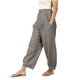 thumbnail image 1 of Pantalones de Cintura Elástica para Mujeres de Cintura Alta Color Sólido con Bolsillos, Pantalones de Longitud Completa Casual para Todas las Estaciones, 1 of 6