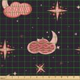 thumbnail image 2 of Ambesonne Sky Fabric by the Yard Upholstery, Cloud Moon Star Vintage Art, 5 Yards, Pale Salmon and Dark Purple, 2 of 5