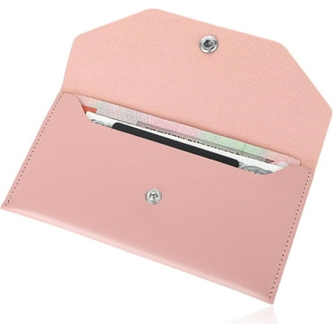 LDIHAO Leather Money Cash Envelopes PU Leather Envelope Budget Wallet Budgeting Pink Envelopes Binder Reusable Waterproof Budget Wallet for Spring Festival Wedding Birthday Graduation Holidays