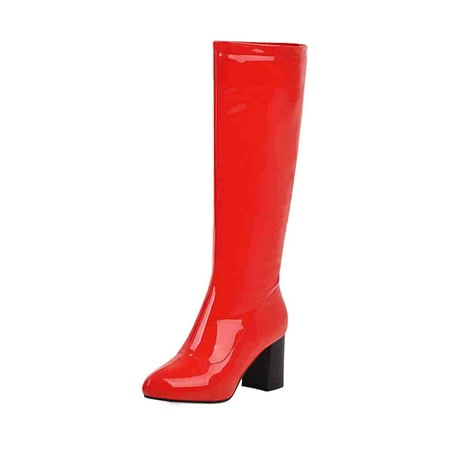 

NOKIO Women s Stylish And Handsome PU Toe Comfortable Non Abrasive Boots Women S Knee High Riding Boots With Ankle Strap Black Knee High Boots For Women