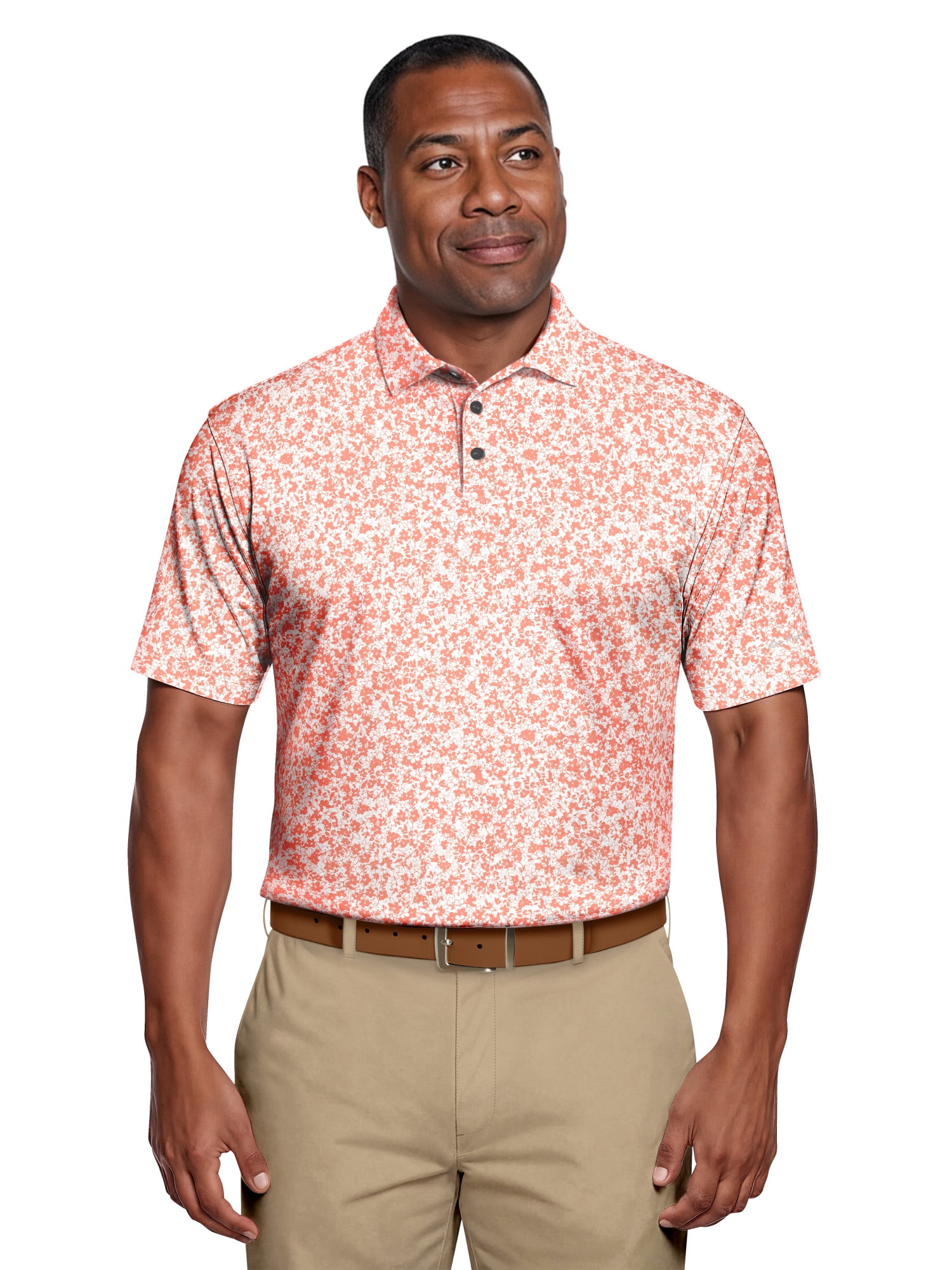Ben Hogan Men's & Big Men's Performance Ditsy Floral Short Sleeve Polo Shirt, up to 5XL