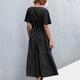 thumbnail image 4 of Vestido largo de verano para mujer, vestido cruzado informal con cuello en V para mujer, vestido cruzado con cuello en V, vestido largo con cuello en V de alta capacidad, 4 of 6