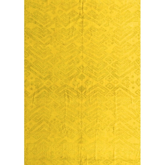 Ahgly Company Indoor Rectangle Solid Yellow Modern Area Rugs, 2' x 3'
