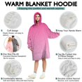 thumbnail image 5 of Pink Gradient Leopard Print Wearable Oversized Blanket,Wearable Blanket Hoodie for Adults,Cozy Hooded Blankets with Super Pockets,Super Warm Fuzzy Pullover for Women & Men, 5 of 6