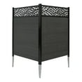 thumbnail image 6 of Enclo Privacy Screens EC18021 4 ft H x 3 ft W Nappa Lasercut WoodTek Vinyl Charcoal Color Privacy Screen Kit (2 Panels), 6 of 9