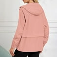 thumbnail image 4 of Waterproof Lightweight Jackets Women Packable Cycling Jacket with Pocket Rainproof Windproof Trench Coat Sports Raincoats Long Sleeve Loose Windbreak Outdoor Hooded Jacket Pink M, 4 of 7