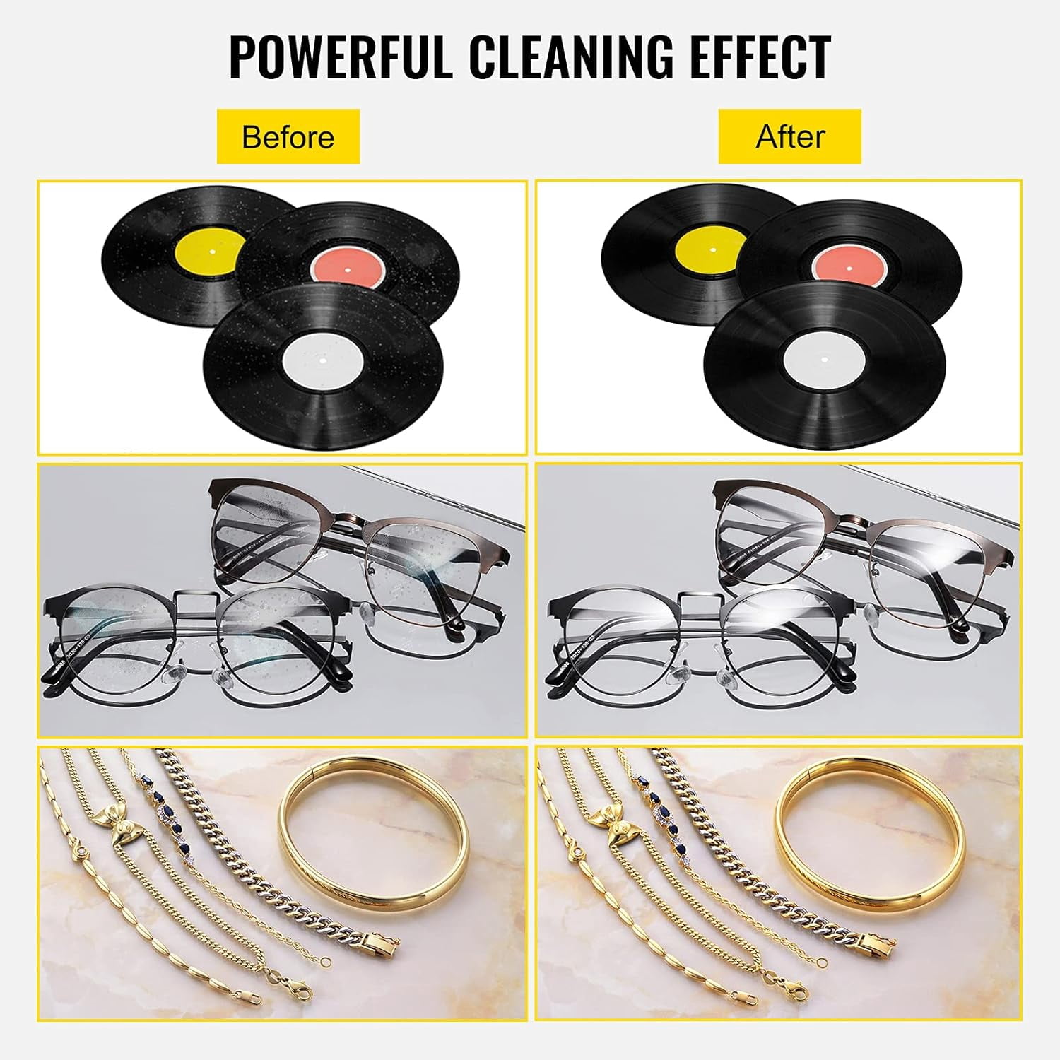 SIHAO 6L 40kHz Ultrasonic Vinyl Cleaner 7-12 Inch 8 Records Ultrasonic Vinyl Cleaning Machine 180W Ultrasonic Records Cleaner Stainless Steel Tank w/ Heater & Timer