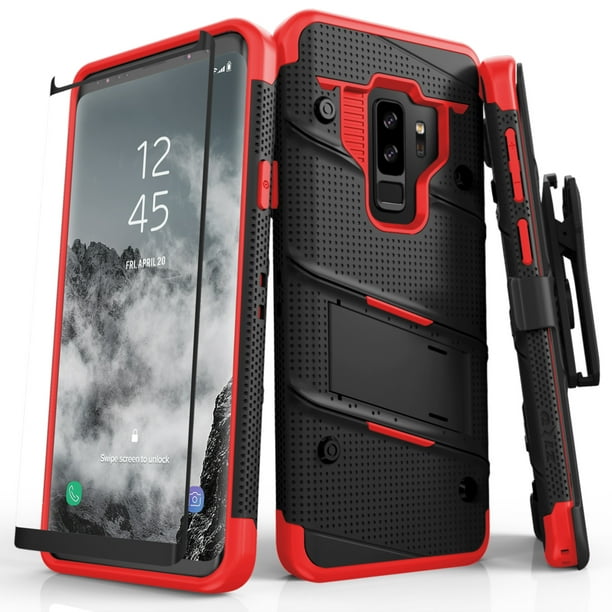 ZIZO BOLT Series for Samsung Galaxy S9 Plus Case Military Grade Drop Tested with Tempered Glass