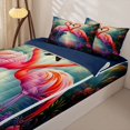 thumbnail image 3 of jejeloiu Pink Cute Flamingo Zipper Full Size Comforter Sets with Fitted Sheet and 2 Pillowcases Kids,Tropical Wild Animals Zipper Bedding Set,Reversible,4 Pieces, 3 of 7