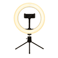 thumbnail image 1 of Aro de Luz LED 10 Pulgadas 3 Tonos con Trípode Escritorio y Soporte Celular, 1 of 10