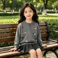 thumbnail image 5 of YunPes Girls Knit Cardigan Cartoon Dog Embroidery Full Zip Sweaters Jacket Kids Soft Cute Knitwear Tops Fall Winter Outerwear, 5 of 5