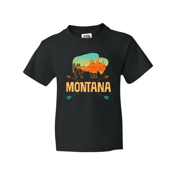 Inktastic Montana Gift Buffalo Silhouette Youth T-Shirt