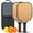 Black, variant on Pickleball Paddles Set Of 2, Fiberglass Surface, Wood Grain Print, 4 Balls & Bag
