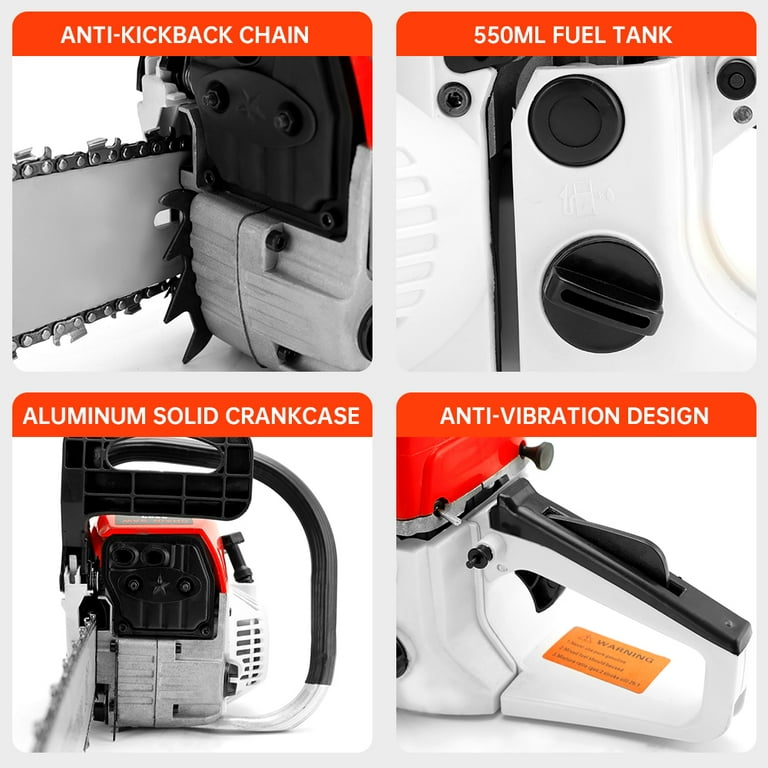 TOPTENG 52CC Gaspowered Chainsaw, 2-Cycle Engine with 22