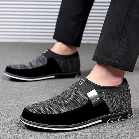 

Christmas Fashion Style Mens Breathable Comfortable Business Slip On Work Casual Color Matching Leather Shoes