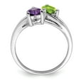 thumbnail image 2 of White Sterling Silver Ring Band Gemstone Amethyst Heart Purple Peridot Green Diamond Round, 2 of 4