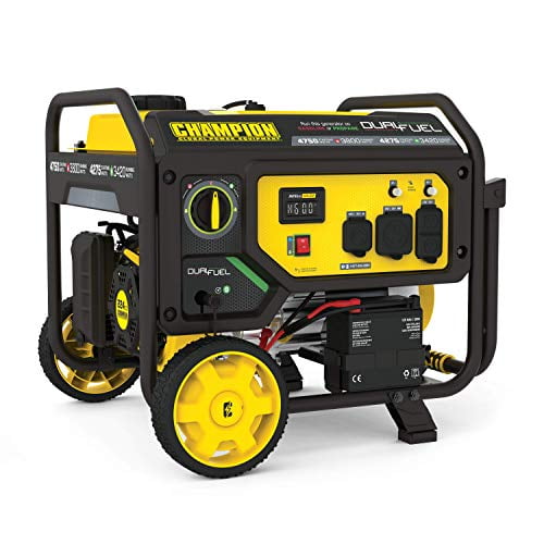 Champion Power Equipment 201052 4750 3800 Watt Dual Fuel Portable Generator With Electric Start Wheel Kit Walmart Com Walmart Com