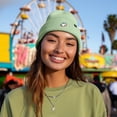thumbnail image 3 of Dalix Ghost Life Embroidered Beanie Hat Knit Cap Cold Weather Womens in Light Green, 3 of 5