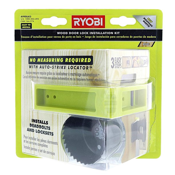 Ryobi A99dlk3 3 Step Wood Door Lock Installation Kit With Auto Strike Locator For Deadbolts And Locksets Walmart Com
