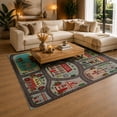 thumbnail image 3 of Gelasgo City Road Map Velvet Area Rug, Colorful Street Traffic Decorative Carpet, Soft Indoor Floor Mat for Kids Room Playroom Bedroom Game Room Home Decor, 3 of 5