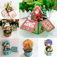 thumbnail image 5 of Girlfriend Fashion Santa Claus Swan Mermaid Xmas Festival Paper Flowers New Year Greeting Cards 3D Pops-up Bouquet Merry Christmas Cards 4, 5 of 8