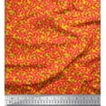 thumbnail image 1 of Soimoi Yellow Velvet Fabric Artistic Floral Print Sewing Fabric Yard 58 Inch Wide, 1 of 1