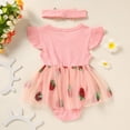 thumbnail image 2 of ZEHJUHAN Girl's "ONE" Birthday Princess Dress Set: Ribbed Knit Tulle Romper with Headband, Sequin & Ruffle Detail Pink，9-12M(90), 2 of 9