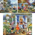 thumbnail image 2 of Bits and Pieces Set of Three 300 Piece Jigsaw Puzzles Spring Vacation by Oleg Gavrilov 18" x 24", 2 of 10